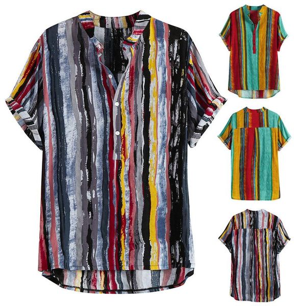men's t-shirt summer stand-up collar printed tee cotton and linen short-sleeved shirt streetwear vintage d4 t-shirts, White;black
men's t-shirt summer stand-up collar printed tee cotton and linen short-sleeved shirt streetwear vintage d4 t-shirts, White;black