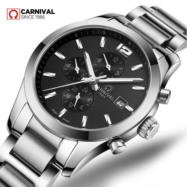 carnival brand fashion clock man luxury waterproof calendar military automatic mechanical relogio masculino, Slivery;brown
carnival brand fashion clock man luxury waterproof calendar military automatic mechanical relogio masculino, Slivery;brown