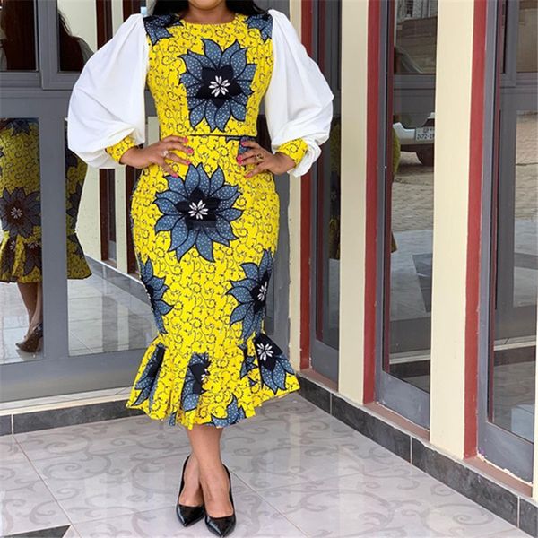women printed dress o neck patchwork long sleeves midi flower bodycon african fashion large size ladies package hip female robes 210416, Black;gray
women printed dress o neck patchwork long sleeves midi flower bodycon african fashion large size ladies package hip female robes 210416, Black;gray