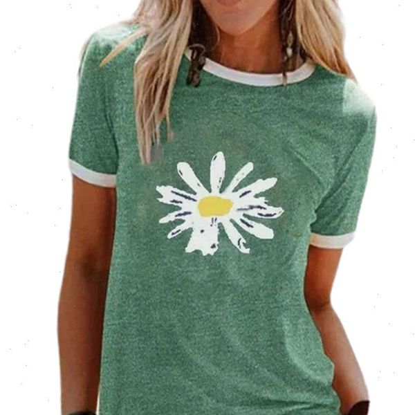 womens shirt camiseta mujer t women summer short sleeve daisy print femme o neck tee top, White
womens shirt camiseta mujer t women summer short sleeve daisy print femme o neck tee top, White