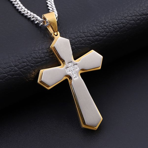 women necklace luxury jewelry realtitanium steel bible double cross pendant lucky jewellery for party, Silver
women necklace luxury jewelry realtitanium steel bible double cross pendant lucky jewellery for party, Silver