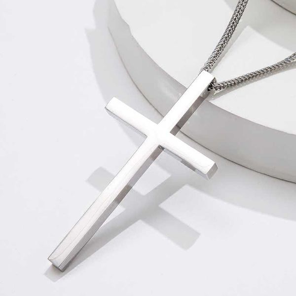 pendant necklaces domineering cross necklace men's fitness long titanium steel jewelry sweater, Silver
pendant necklaces domineering cross necklace men's fitness long titanium steel jewelry sweater, Silver