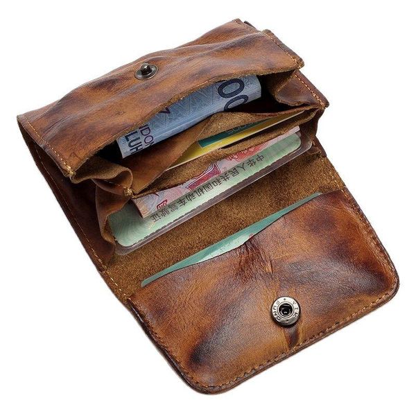 card holders vintage genuine leather holder men women handmade short coin purse case small wallet for male, Brown;gray
card holders vintage genuine leather holder men women handmade short coin purse case small wallet for male, Brown;gray
