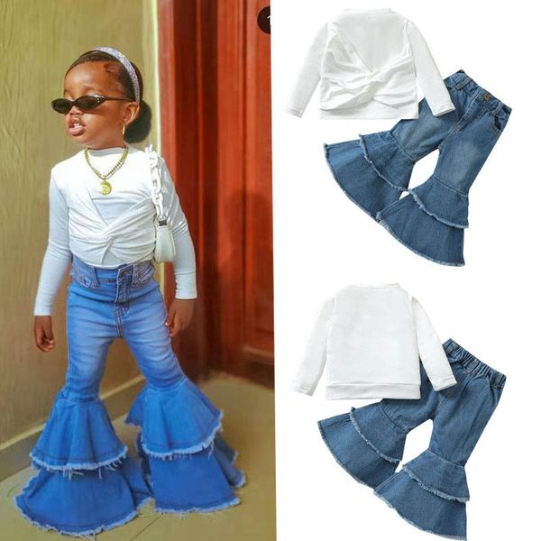 girls outfits kids clothing sets baby clothes children suits autumn winter long sleeve denim flared pants 2pcs b8482, White
girls outfits kids clothing sets baby clothes children suits autumn winter long sleeve denim flared pants 2pcs b8482, White