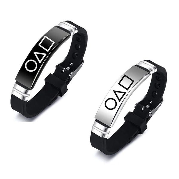 link, chain fashion squid game black silicone couple bracelet stainless steel bracelets gift jewelry for women and men fans collection
link, chain fashion squid game black silicone couple bracelet stainless steel bracelets gift jewelry for women and men fans collection
