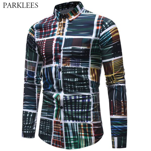 colorful striped plaid shirts for men casual slim fit mens shirt button social streetwear men long sleeve shirt chemise homme 210524, White;black
colorful striped plaid shirts for men casual slim fit mens shirt button social streetwear men long sleeve shirt chemise homme 210524, White;black