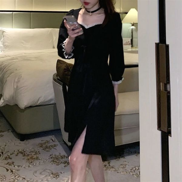 dresses vintage black mini women casual midi party square collar long sleeve lace-up elegant retro dress autumn s, Black;gray
dresses vintage black mini women casual midi party square collar long sleeve lace-up elegant retro dress autumn s, Black;gray