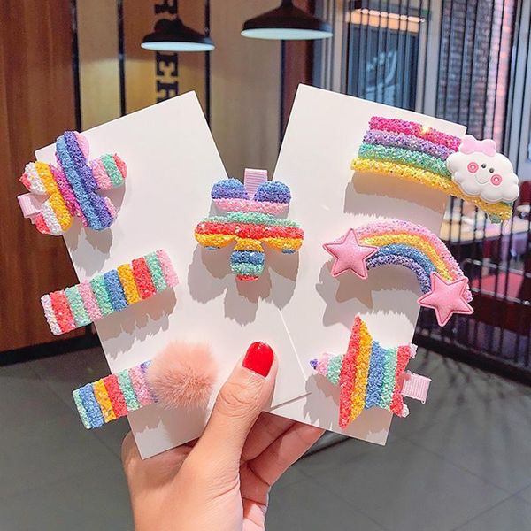 hair accessories 3/5pcs/set girls cute rainbow star flower hairpins sweet ornament headband clips barrette fashion, Slivery;white
hair accessories 3/5pcs/set girls cute rainbow star flower hairpins sweet ornament headband clips barrette fashion, Slivery;white