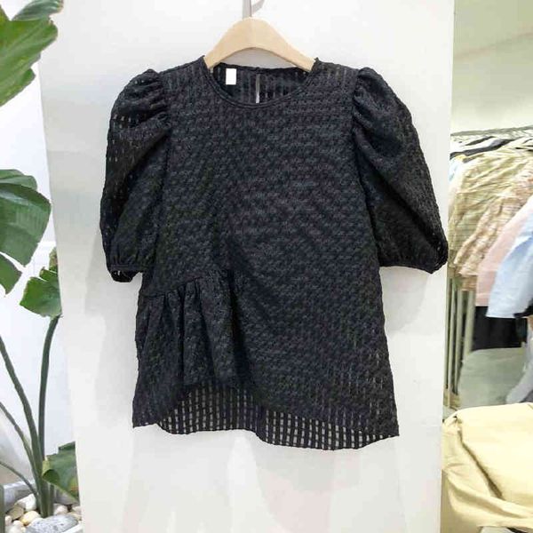 summer new irregularly solid o neck puff sleeve blouse women 210421, White
summer new irregularly solid o neck puff sleeve blouse women 210421, White