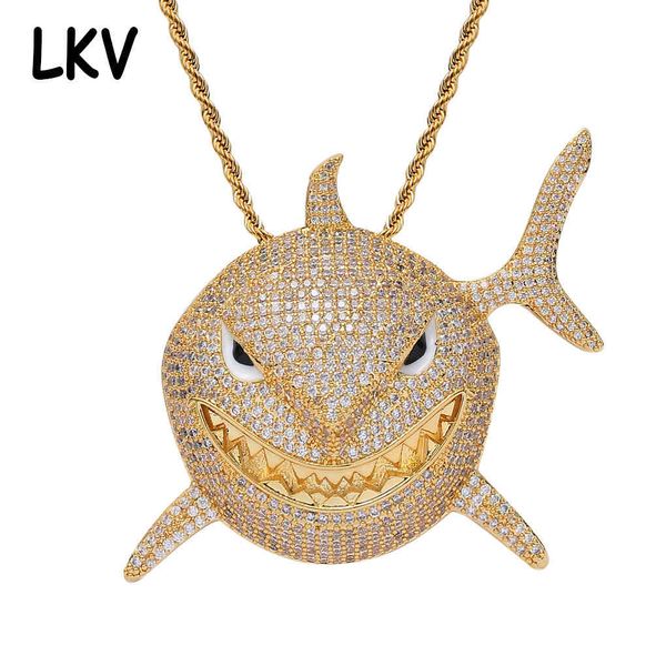 hip hop style men's necklace 6ix9ine same large micro set zircon shark pendant, Silver
hip hop style men's necklace 6ix9ine same large micro set zircon shark pendant, Silver