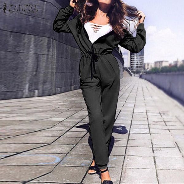 women's jumpsuits & rompers zanzea 2021 fashion solid pockets ladies casual zipper overalls jumpsuit hoodies long pants playsuits, Black;white
women's jumpsuits & rompers zanzea 2021 fashion solid pockets ladies casual zipper overalls jumpsuit hoodies long pants playsuits, Black;white