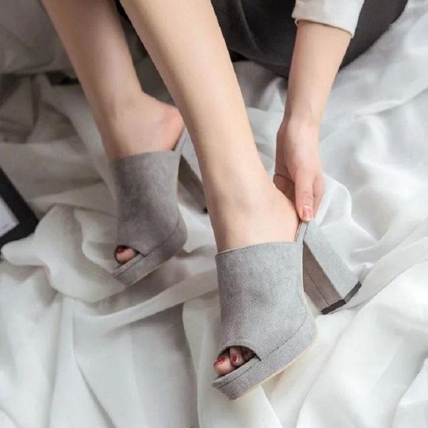 slippers women's shoes high-heeled european and american handmade thick heel sandals fish mouth fashion, Black
slippers women's shoes high-heeled european and american handmade thick heel sandals fish mouth fashion, Black
