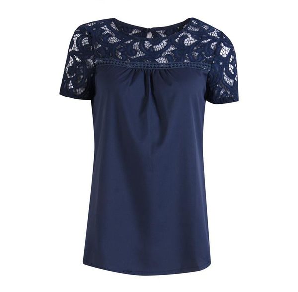fashion women ladies summer chiffon short sleeve lace patchwork hollow out o-neck loose casual shirt blouse women's blouses & shirts, White
fashion women ladies summer chiffon short sleeve lace patchwork hollow out o-neck loose casual shirt blouse women's blouses & shirts, White