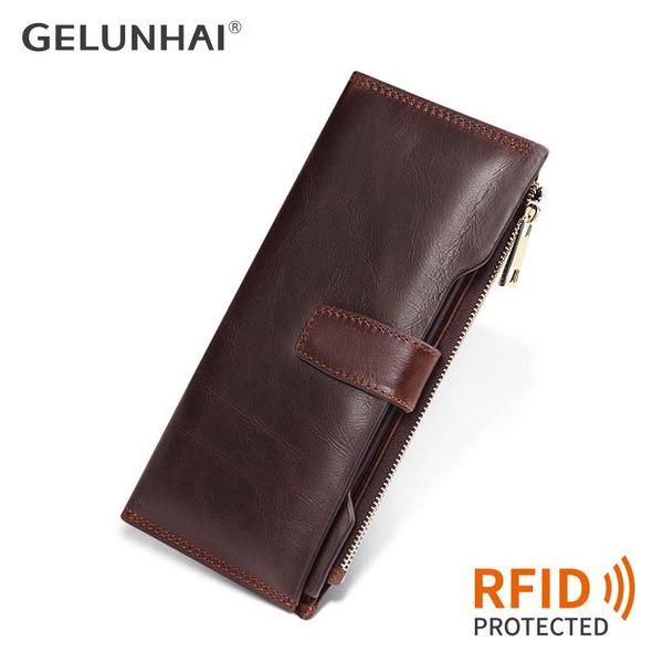 wallets gelunhai cow leather women's wallet rfid retro fashion long multi card position multifunctional coin purse korean style, Red;black
wallets gelunhai cow leather women's wallet rfid retro fashion long multi card position multifunctional coin purse korean style, Red;black