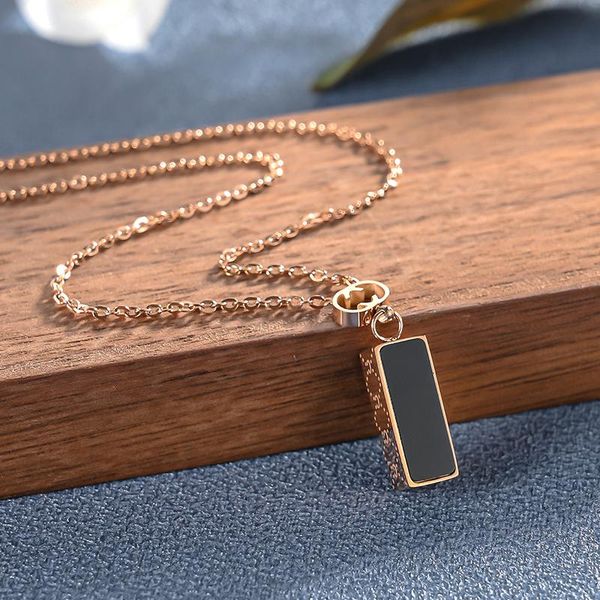 pendant necklaces geometry rectangle black shell women versatile simple titanium steel female chokers chains jewelry, Silver
pendant necklaces geometry rectangle black shell women versatile simple titanium steel female chokers chains jewelry, Silver