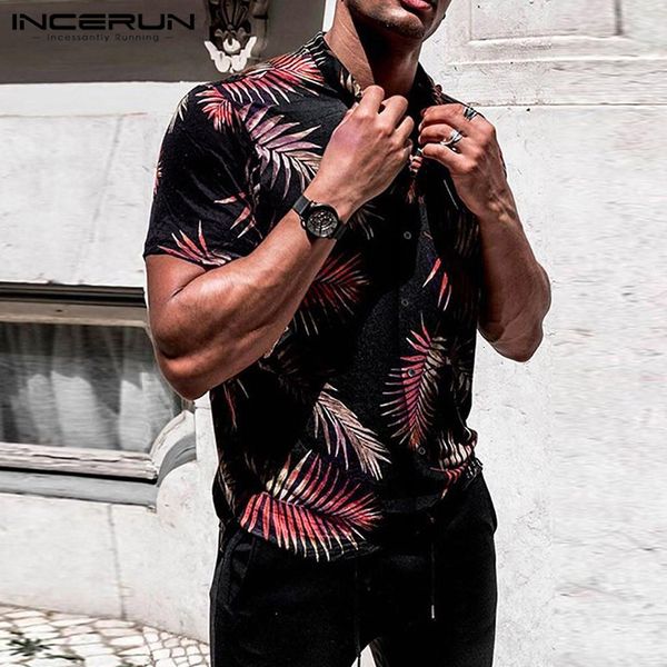men's casual shirts incerun summer men hawaiian shirt printed short sleeve lapel blouse breathable beach camisa streetwear s-3xl fvdz, White;black
men's casual shirts incerun summer men hawaiian shirt printed short sleeve lapel blouse breathable beach camisa streetwear s-3xl fvdz, White;black