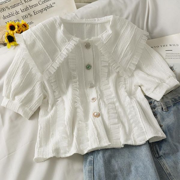 women's blouses & shirts women fashion outdoor casual short sleeves solid white blouse ladies ol sweet girls student elegant daily basi
women's blouses & shirts women fashion outdoor casual short sleeves solid white blouse ladies ol sweet girls student elegant daily basi