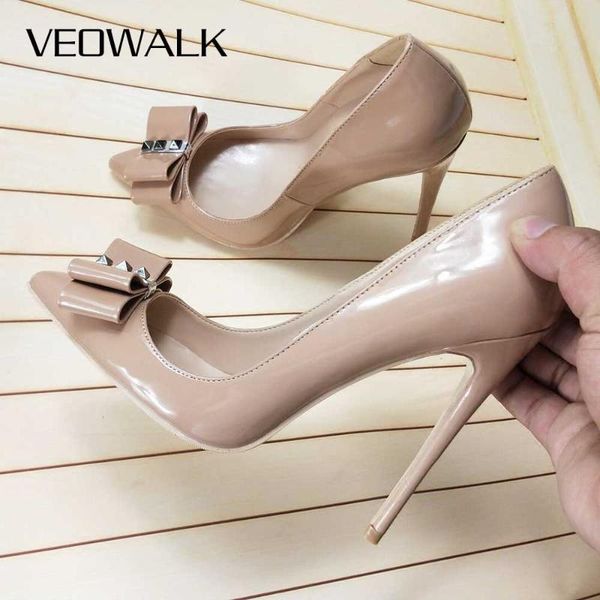 veowalk nude women patent bow pointed toe stiletto pumps elegant ladies formal party wedding dress shoes ol fashion high heels, Black
veowalk nude women patent bow pointed toe stiletto pumps elegant ladies formal party wedding dress shoes ol fashion high heels, Black