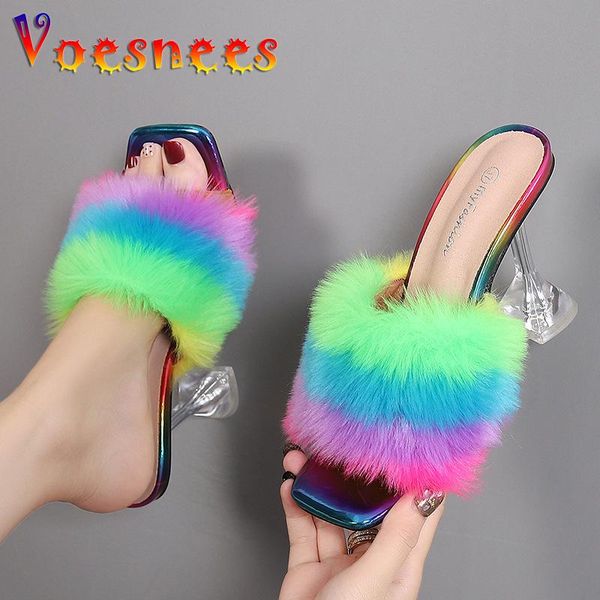 slippers voesnees sandals shoes summer woman pumps pvc transparent feather perspex crystal high heels fur peep toe mules ladies, Black
slippers voesnees sandals shoes summer woman pumps pvc transparent feather perspex crystal high heels fur peep toe mules ladies, Black