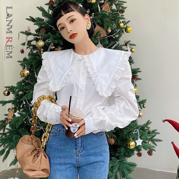spring autumn women cute shirts lace doll collar palace style pleated ladies causal all-match 2a3522 210507, White
spring autumn women cute shirts lace doll collar palace style pleated ladies causal all-match 2a3522 210507, White