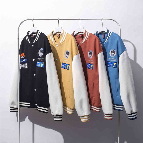 men's jackets jacket embroidered vintage style, baseball loosely style large dimensions 0mc6, Black;brown
men's jackets jacket embroidered vintage style, baseball loosely style large dimensions 0mc6, Black;brown