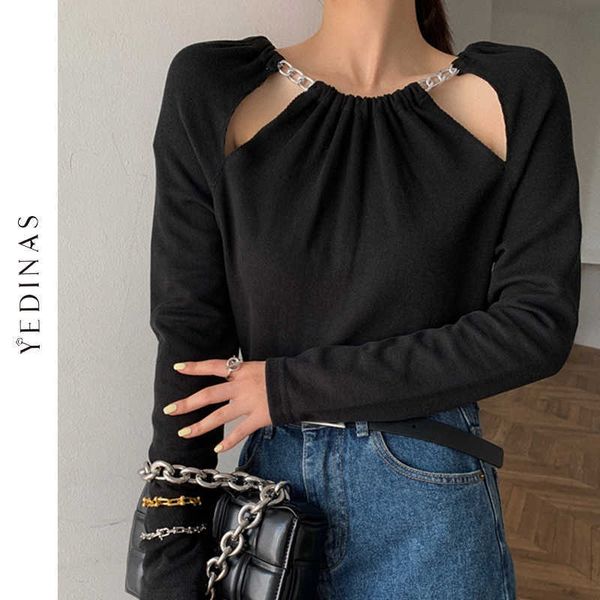 yedinas women t-shirts long sleeve black harajuku t shirt hollow out tee korean style t-shirt for white 210527
yedinas women t-shirts long sleeve black harajuku t shirt hollow out tee korean style t-shirt for white 210527