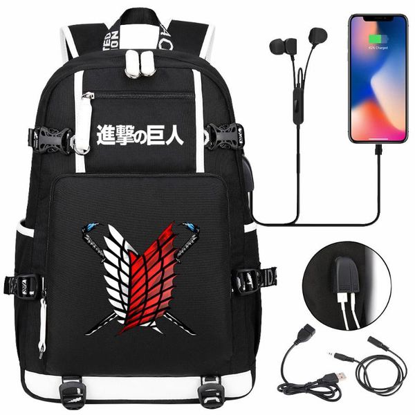 backpack cartoon attack on titan cool wings usb boy girl book school bag large capacity teenagers student schoolbags women men
backpack cartoon attack on titan cool wings usb boy girl book school bag large capacity teenagers student schoolbags women men