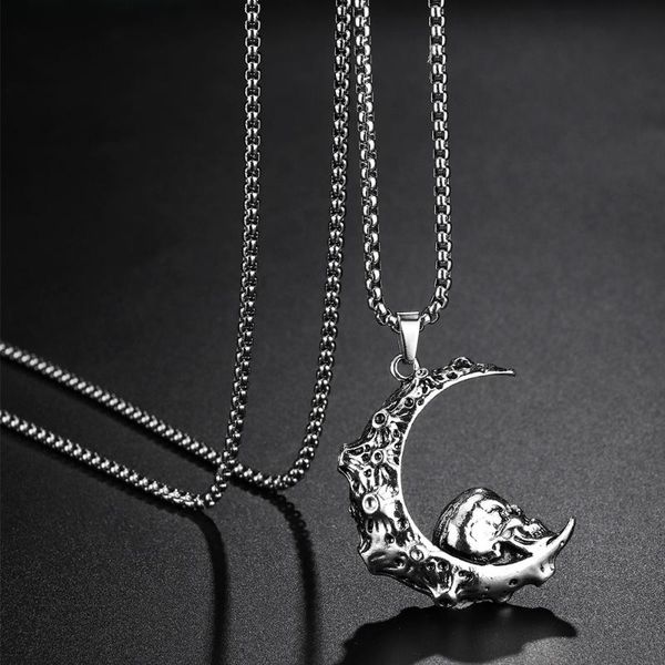 pendant necklaces punk gothic fashion silver color moon skull necklace women men long chain christmas party jewelry gifts
pendant necklaces punk gothic fashion silver color moon skull necklace women men long chain christmas party jewelry gifts
