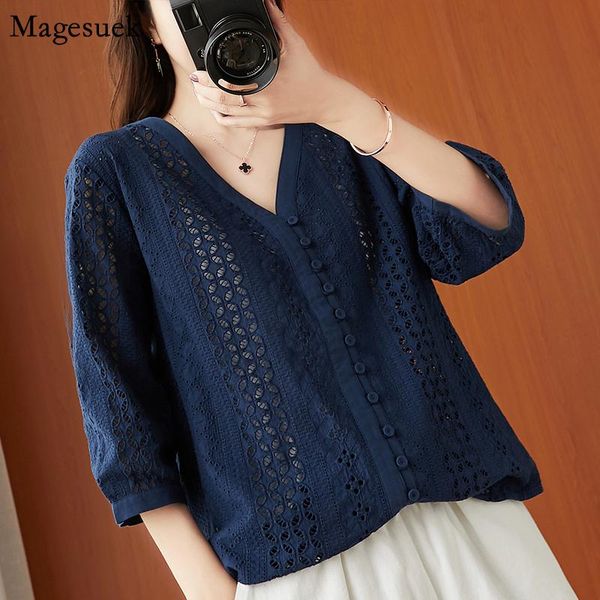 autumn women casual cotton blouse plus size hollow out shirts cardigan v neck solid loose slim blouses 10224 women's &, White
autumn women casual cotton blouse plus size hollow out shirts cardigan v neck solid loose slim blouses 10224 women's &, White