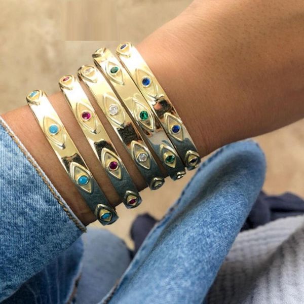 lucky turkish evil eye bangle bracelet for women gold color colorful cubic zirconia open cuffs, Black
lucky turkish evil eye bangle bracelet for women gold color colorful cubic zirconia open cuffs, Black