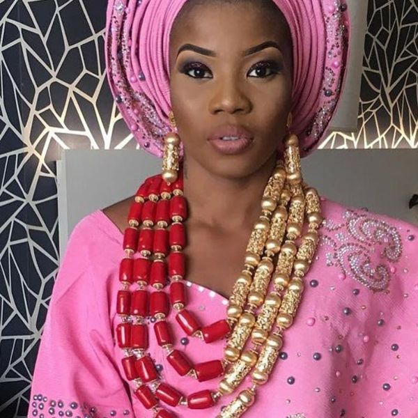 earrings & necklace long style coral beads nigerian set african jewelry ncl063, Silver
earrings & necklace long style coral beads nigerian set african jewelry ncl063, Silver