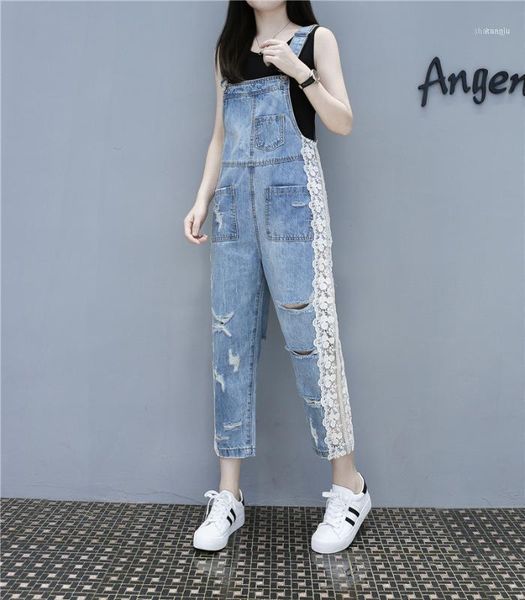 women denim jumpsuits rompers overalls hole loose jean pants female lace stitching hollow out patchwork casual pants1, Black;white
women denim jumpsuits rompers overalls hole loose jean pants female lace stitching hollow out patchwork casual pants1, Black;white