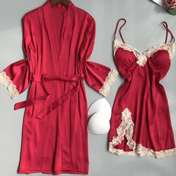 bridal wedding robe set women sleepwear satin full slip lace kimono bath gown bridesmaid bathrobe amp nightgown loungewear, Black;red
bridal wedding robe set women sleepwear satin full slip lace kimono bath gown bridesmaid bathrobe amp nightgown loungewear, Black;red