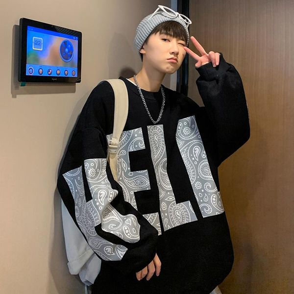 men's hoodies & sweatshirts high street sweater spring and autumn loose round neck trend hip hop, Black
men's hoodies & sweatshirts high street sweater spring and autumn loose round neck trend hip hop, Black