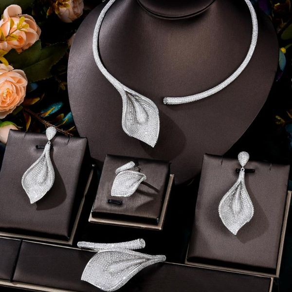 earrings & necklace missvikki luxury gorgeous big lily flower bangle ring 4pcs sparkly for women wedding jewelry sets high quality, Silver
earrings & necklace missvikki luxury gorgeous big lily flower bangle ring 4pcs sparkly for women wedding jewelry sets high quality, Silver