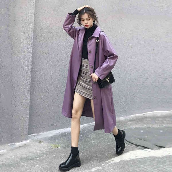 women's trench coats purple leather big trench long turtleneck sleeve windbreaker fashion spring 17ew, Tan;black
women's trench coats purple leather big trench long turtleneck sleeve windbreaker fashion spring 17ew, Tan;black
