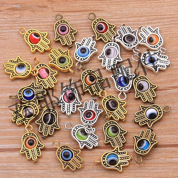 charms 1pcs 12*19mm diy zinc alloy jewelry devil's eye pendant hand of fatima necklace bracelet accessories keychain, Bronze;silver
charms 1pcs 12*19mm diy zinc alloy jewelry devil's eye pendant hand of fatima necklace bracelet accessories keychain, Bronze;silver