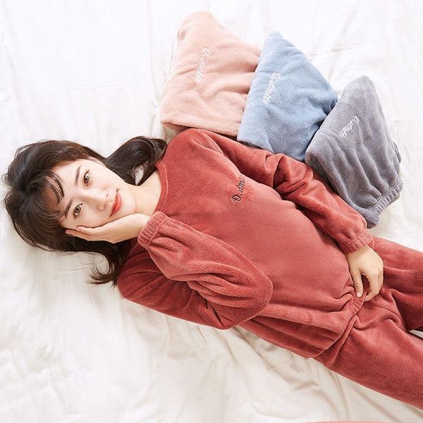 womens sleepwears pajamas set homewear women pyjama plus size warm flannel pants winter sleepwear femme plush clothes, Black;red
womens sleepwears pajamas set homewear women pyjama plus size warm flannel pants winter sleepwear femme plush clothes, Black;red