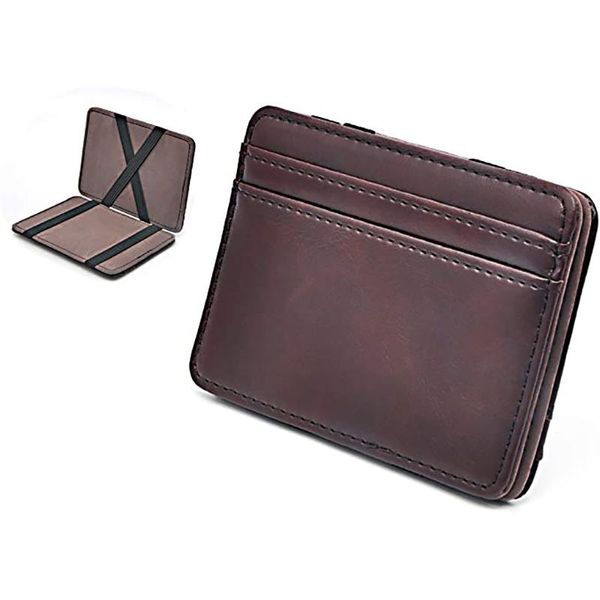 card holders man elastic pu leather bank business id women slim front pocket money wallet cardholder, Brown;gray
card holders man elastic pu leather bank business id women slim front pocket money wallet cardholder, Brown;gray