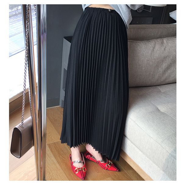 skirts canggu wood 3-color elastic waist pleated korean version 2021 autumn slim fashionable long skirt 5050, Black
skirts canggu wood 3-color elastic waist pleated korean version 2021 autumn slim fashionable long skirt 5050, Black