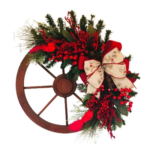 christmas decorations wagon wheel wreath vintage winter with festive bow pine cones berries for party wedding home decor
christmas decorations wagon wheel wreath vintage winter with festive bow pine cones berries for party wedding home decor