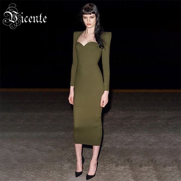 trendy army green dress long sleeves square collar celebrity party club bandage 210520, Black;gray
trendy army green dress long sleeves square collar celebrity party club bandage 210520, Black;gray