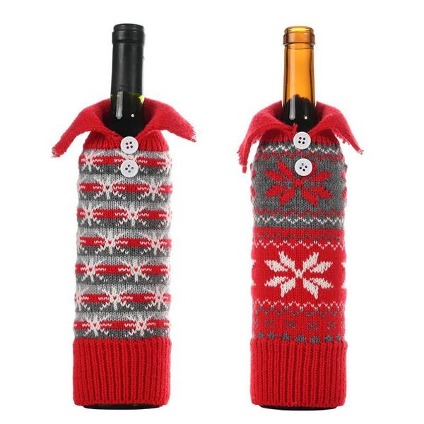 gift wrap christmas wine bottle cover knit button snowflake pattern bag clothes home decor tableware for guest gifts tslm1
gift wrap christmas wine bottle cover knit button snowflake pattern bag clothes home decor tableware for guest gifts tslm1
