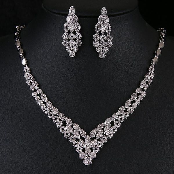 earrings & necklace fashion sparkling clear jewelry for female hollow out design necklaces drop elegant bridal wedding dinner dress, Silver
earrings & necklace fashion sparkling clear jewelry for female hollow out design necklaces drop elegant bridal wedding dinner dress, Silver