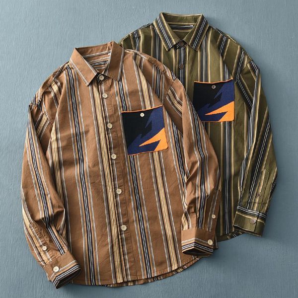 men's casual shirts 2021 autumn japanese retro loose long sleeve lapel stripe shirt fashion simple pure cotton washed old blouses, White;black
men's casual shirts 2021 autumn japanese retro loose long sleeve lapel stripe shirt fashion simple pure cotton washed old blouses, White;black