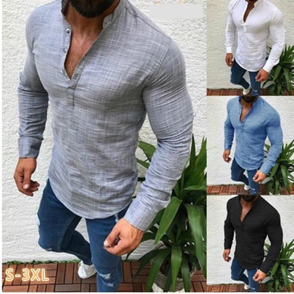men's casual shirts autumn shirt solid color long sleeve blouse chic stand collar fashion handsome 2021 streetwear camisas, White;black
men's casual shirts autumn shirt solid color long sleeve blouse chic stand collar fashion handsome 2021 streetwear camisas, White;black