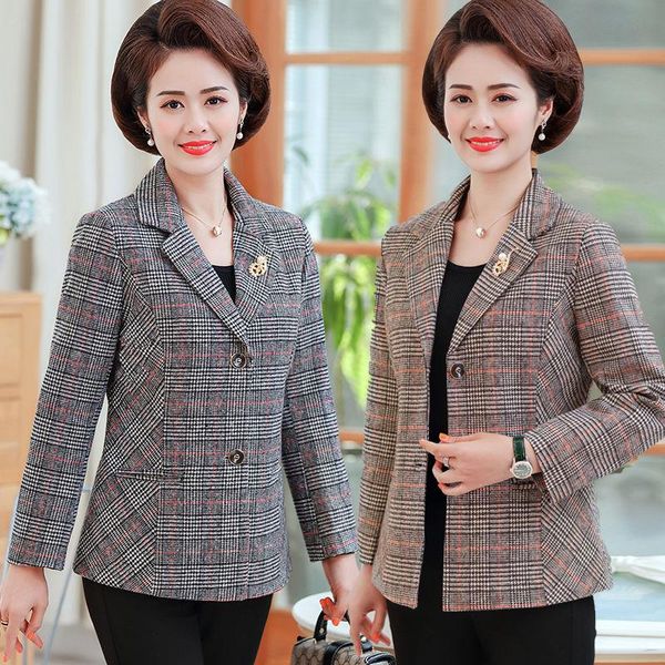 spring autumn middle-aged women plaid long sleeve casual jackets coat mother elegant jacket clothes cortaviento mujer f131 women's, Black;brown
spring autumn middle-aged women plaid long sleeve casual jackets coat mother elegant jacket clothes cortaviento mujer f131 women's, Black;brown