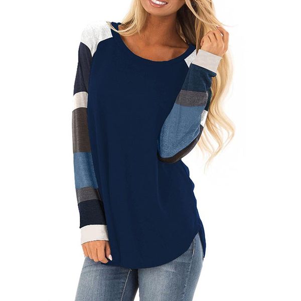 women's t-shirt basic women contrast print stripe raglan long sleeves t shirts for autumn o neck splicing tees female casual, White
women's t-shirt basic women contrast print stripe raglan long sleeves t shirts for autumn o neck splicing tees female casual, White