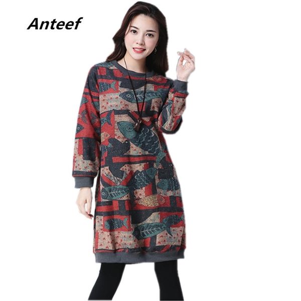long sleeve plus size woolen vintage print women casual loose midi spring autumn winter dress elegant clothes dresses 210517, Black;gray
long sleeve plus size woolen vintage print women casual loose midi spring autumn winter dress elegant clothes dresses 210517, Black;gray