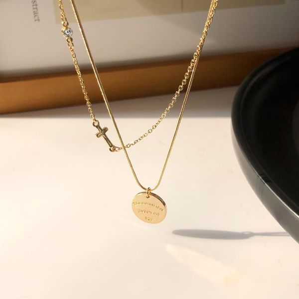 chains european and american fashion i double layered letter retro disc pendant niche design cross clavicle chain female, Silver
chains european and american fashion i double layered letter retro disc pendant niche design cross clavicle chain female, Silver